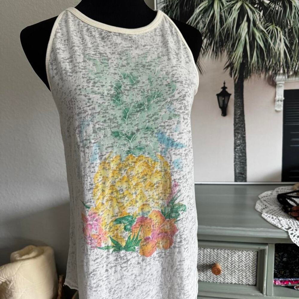 O'neill pineapple tank top with floral design